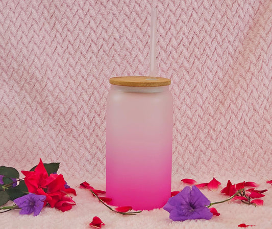 Frosted Glass Pink Cup