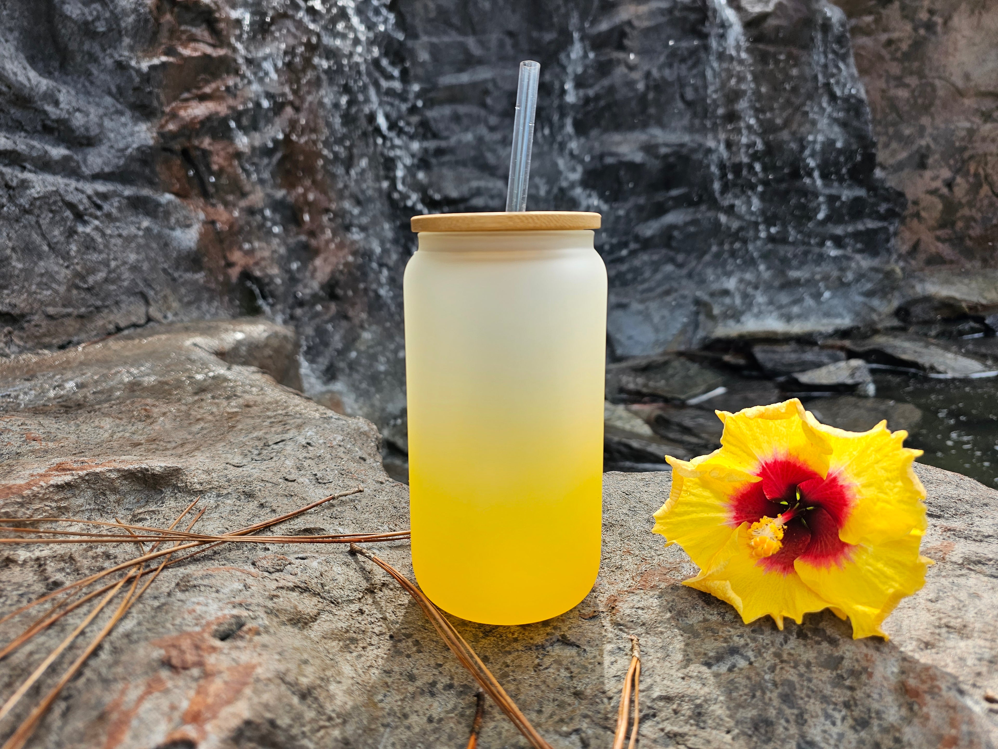 Frosted Glass Yellow Cup